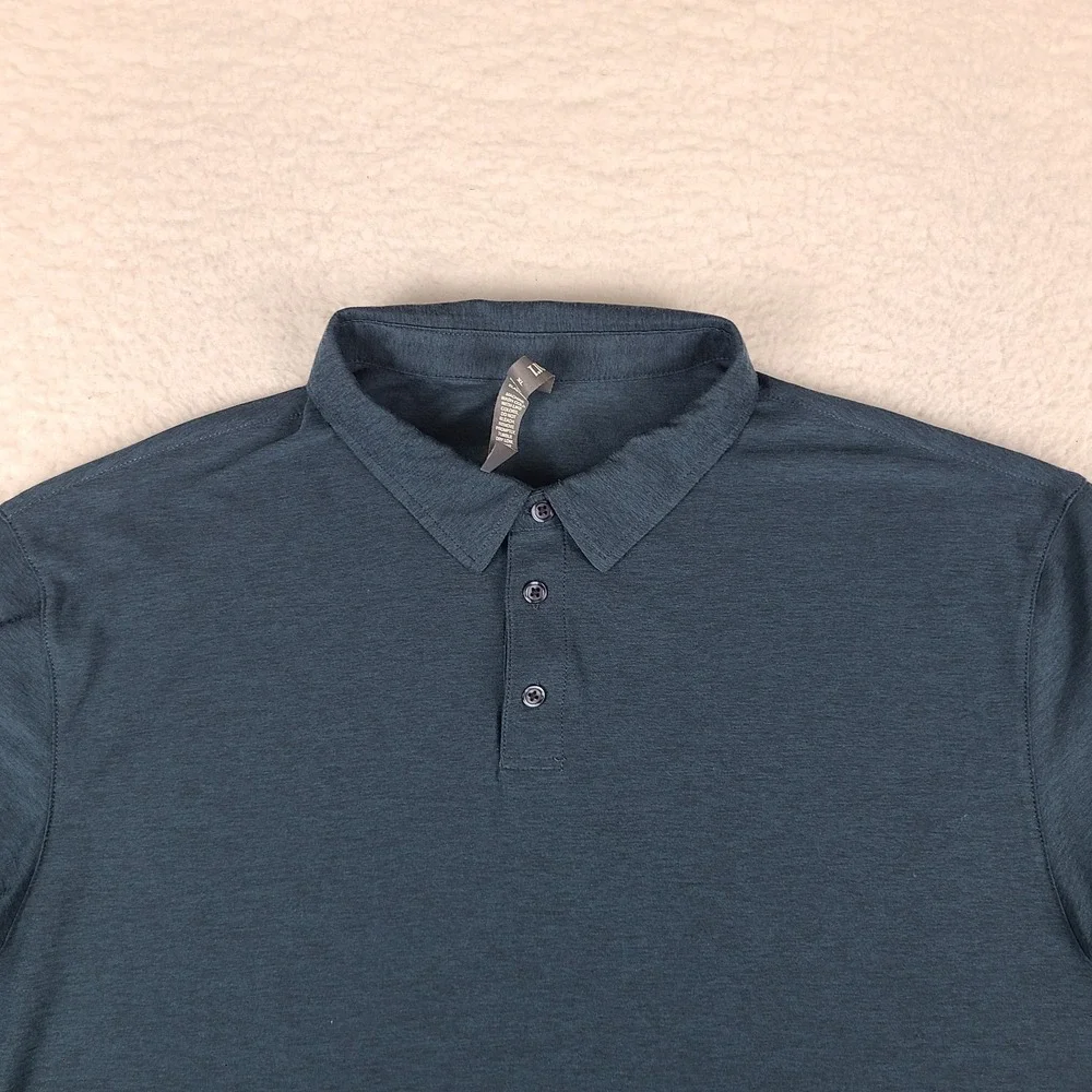 Vuori Strato Tech Polo Shirt Mens XL Dark Blue Performance Short Sleeve